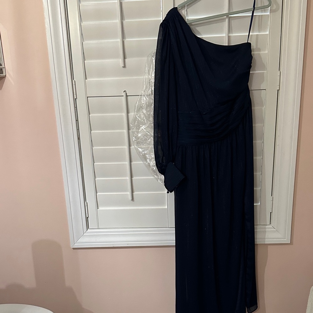 Jewel Badgley Mischka Midnight One-Shoulder gown